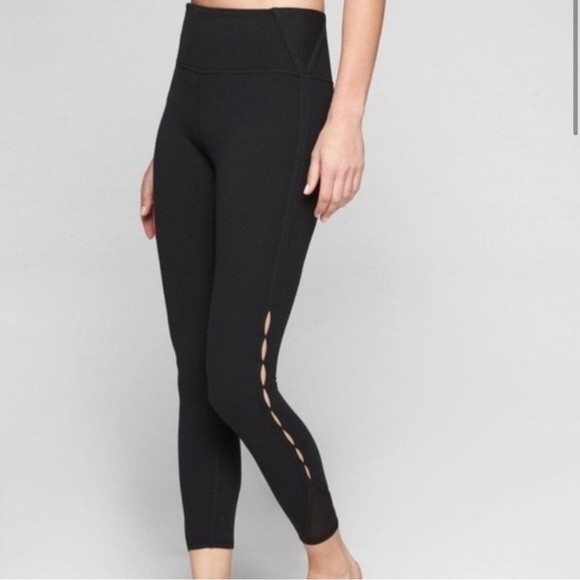 Athleta High Rise Peekaboo 7/8 Tight in Black Small - Picture 1 of 11